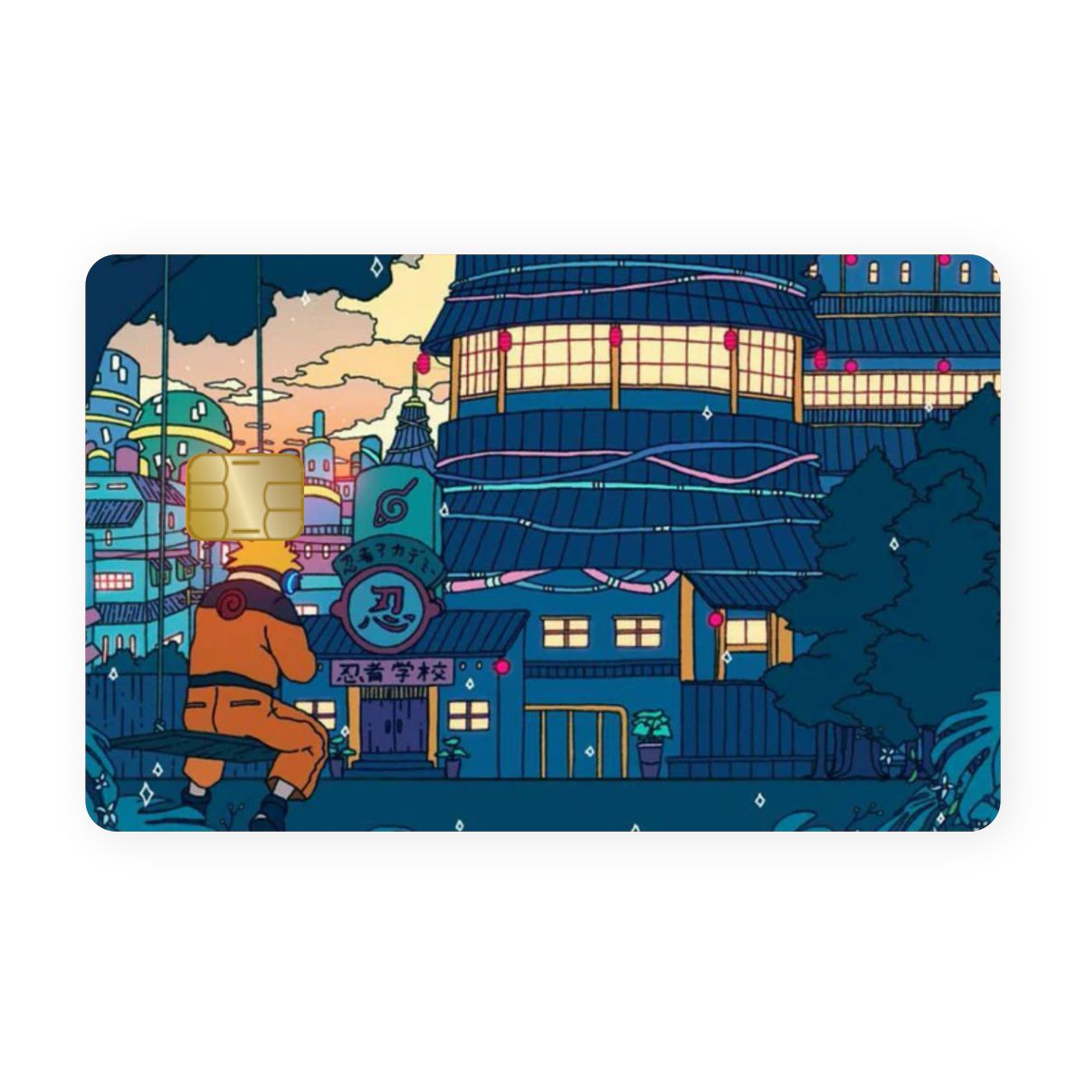 Credit card /Debit card skin sticker Owl Orange