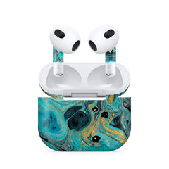 Airpods 4 Blue Gold Skin