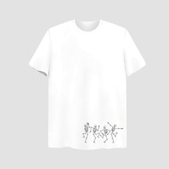 Dance Embroidered White Oversize T Shirt