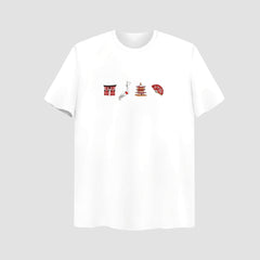 Japan Embroidered White Oversize T Shirt