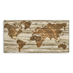 Wooden Map Tech Mat - Extra Large Mouse Pad