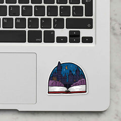 Night Book Laptop Sticker