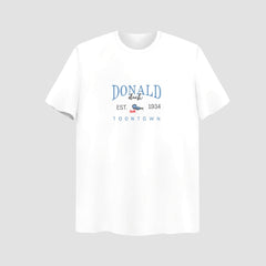 Donald Embroidered White Oversize T Shirt