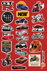 Mini Sticker Pack - Cars & Bikes