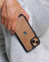 Brown Leather Bumper Mobile Cover