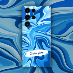 Blue Waves Custom Name Mobile Skin