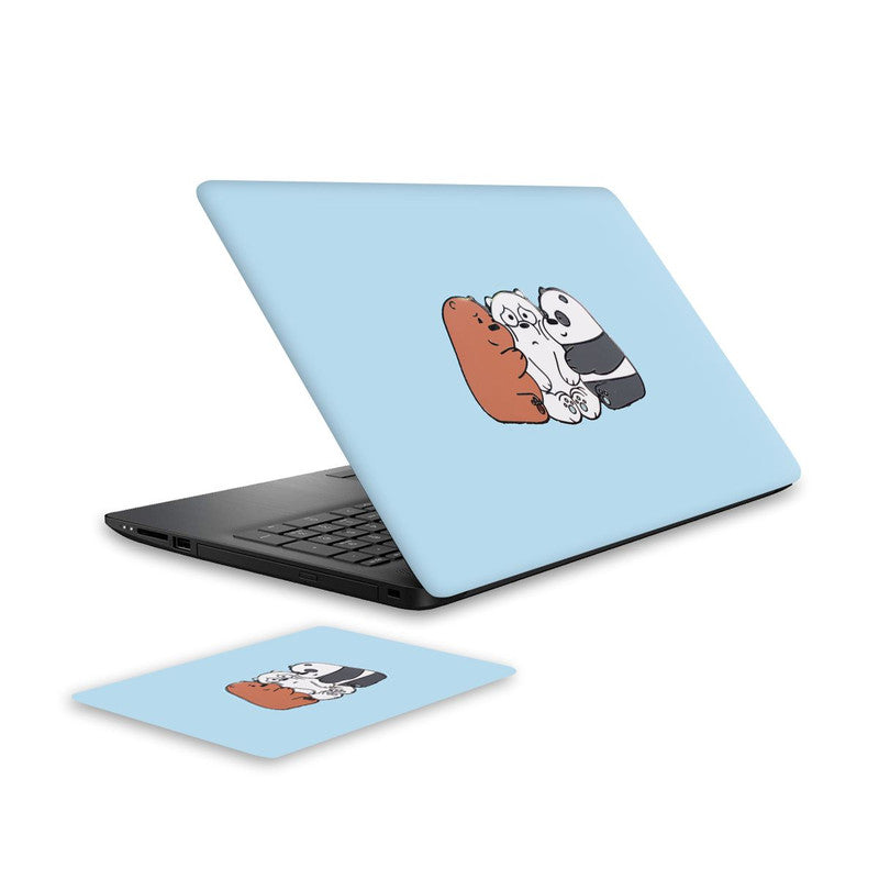 We Bare Bears Laptop Skin and Mouse Pad Combo – WrapCart Skins