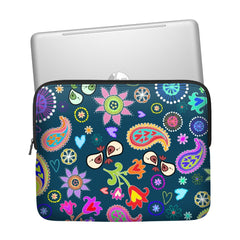 Navy Blue Floral Laptop Sleeve