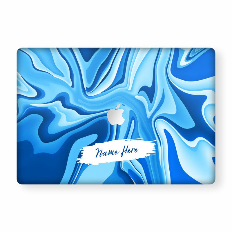 Blue Wawes Custom Name Macbook Skin – WrapCart Skins