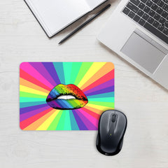 Rainbow lips Mouse Pad