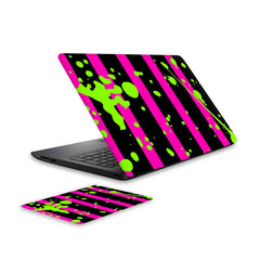 neon-patterns-laptop-skin-and-mouse-pad-combo WrapCart India