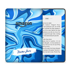 Blue Wawes Custom Name Skin For Kindle